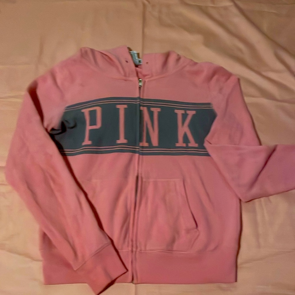 Pink and gray PINK zip up hoody
